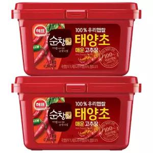사조 해표 순창궁 우리햅쌀 태양초 매운 고추장 1kg x 2개 / 장류