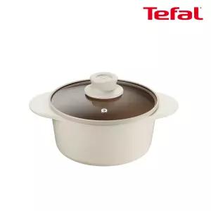 테팔 인덕션 주물 아이콘 오트밀크 양수냄비 18cm