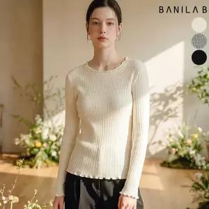 바닐라비~여성 물결 프릴 골지 니트 BA2514FSW5286
