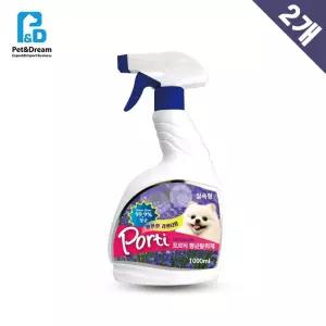 포르티 은나노탈취제 라벤더향 1000ml x2/냄세/제거/고양이/냄새/펫탈취제/동물/탈취제/제거제/애견/소독제