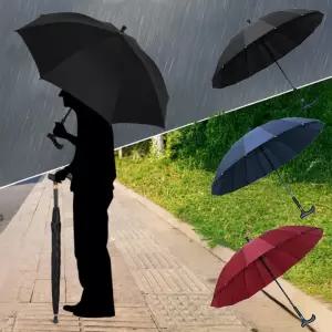 16K 지팡이겸용 장우산 대형 자외선차단 원터치 이중방수코팅우산
