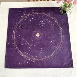 두꺼운 벨벳 타로카드 철학관 별자리스프레드천 퍼플 사주