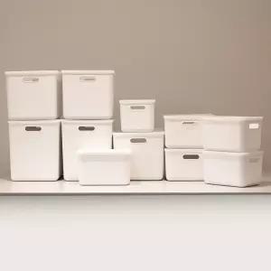 아임홈리빙 지니 팬트리 바스켓 국내제조 손잡이 정리함 세트 화이트