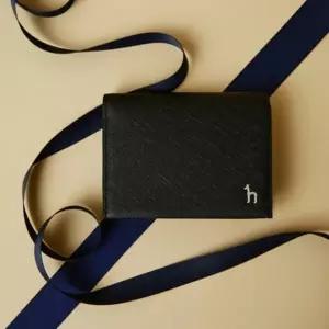 [헤지스](대구신세계)[백화점BEST][COLOR POINT] 블랙 배색포인트 소가죽 명함지갑 HJHO6E610BK