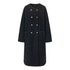 [하프클럽/탱커스]라운드 양털 시어링 더블 버튼 롱 코트 (TX4CT009L0)