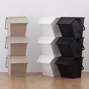 국내제작 엔드세이브 적층형 3단 분리수거함 재활용 쓰레기통