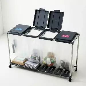 DAMDA 재활용 분리수거함 블랙/그레이 +비닐 50매 포함 2단 3단 4단