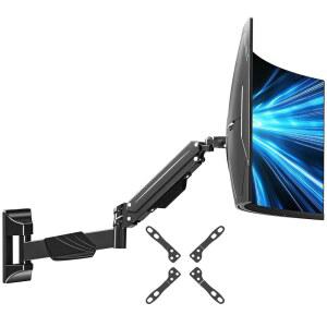 22-43인치 곡면 스크린용 마운트업 모니터 월 마운트, 2.2~33.1파운드, 울트라와이드 컴퓨터 헤비 듀티 암, 75x75mm~200x200mm 베사 마운트