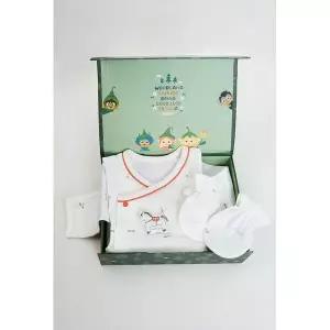 [보리보리/모이몰른]포니팜밤부싱글배냇가운선물세트