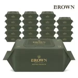 브라운물티슈 브라운 네이처 프리미엄 72매 캡형 20팩 아기물티슈 257608
