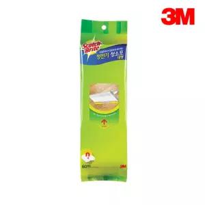 3M 스카치브라이트 정전기 청소포 대형 60매물걸레소 소용물티슈 극세사 부직 소용포 소패드 막대 기포 리