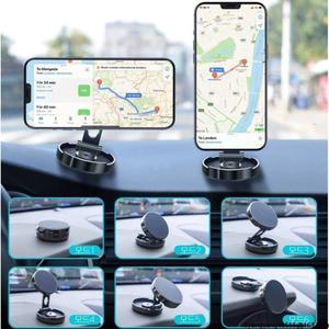 욜로데이 720도 초강력 자석 접이식 차량 핸드폰 거치대 실버 1개 789646