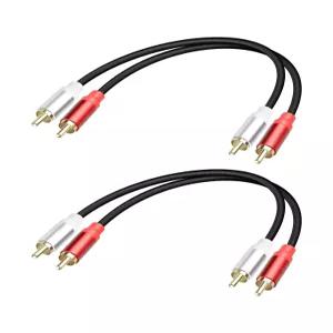 GELRHONR 2Pack 2RCA to 케이블 1FT 짧은 남성부터 남성까지 서브우퍼 스피커 홈 시어터 등을 위한