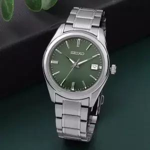 [세이코] SUR527P1 사파이어 딥 카키 아날로그 클래식 정장 남자 메탈 시계 d