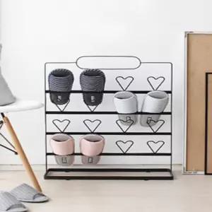 슬리퍼 실내화걸이 4단 하트 철제 거치대 욕실화 간이신발장 깔끔한 좁은현관