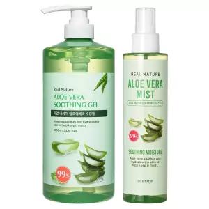 리얼 네이처 알로에 수딩젤 1000ml 1개+미스트 200ml 1개 / 수분 보습 진정