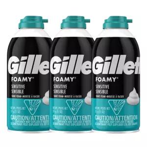 질레트 포오미 센서티브 쉐이빙 폼 311g , 3개 대용량 면도 거품 크림 젤