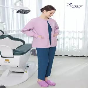 긴팔 스크럽 간호사 가디건 재킷 병원 유니폼 가운