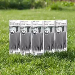 프로그 고리형 고무장갑 그레이 중형 5개