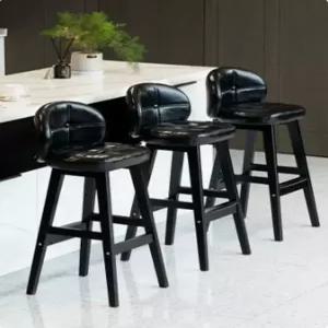 홈바 의자 75cm 키높이 스툴 오일 왁스 가죽 높은