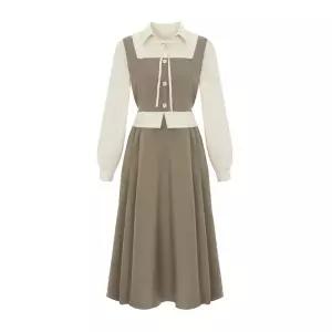 [롯데백화점]샐리 리본 블라우스 레이어드 원피스_I6A-COP015