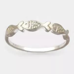 대박 행운 세마리 물고기 반지 순은 실버 925