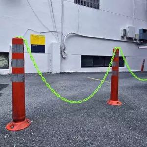 2미터 8미리 플라스틱 형광 체인 주차/금지/안전줄/고리/행사장/공업용콘/산업용콘/안전/칼라/프라스틱
