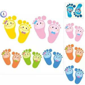 5색 발바닥 스티커/꾸미기/발자국/바닥/야광/바닥용/축광/유아/아기방/학생/어린이집/화장실/안전/유치원