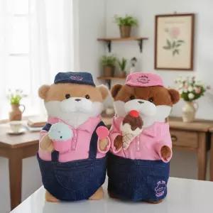 우소우소 냠냠 아이스크림 인형 수달 동물 우소우소짱 27cm