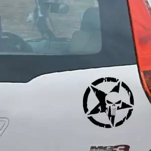 해골 별 데칼 차량용 스티커 블랙 스타 심볼 자동차 외관 장식 DIY 커스텀