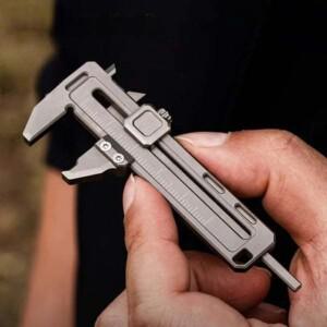 고정밀 미니 버니어 캘리퍼스 휴대용 디자인(걸이 구멍 포함) 두께 게이지 다기능 조절식 스패너