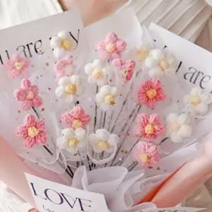 뜨개 꽃다발 재료 질 꽃 DIY 조화꽃 조화 장식 인테리어 뜨개꽃 다발 뜨개질꽃 가짜꽃