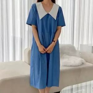 빅사이즈 데님 의류 심플 카라 305O293S 원피스