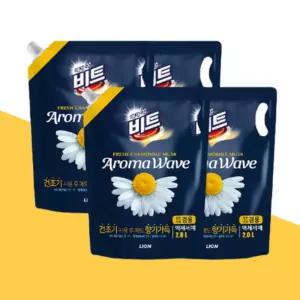 비트 아로마웨이브 액체세제 카모마일 2L 리필 4개 향기좋은 대용량 세탁세제