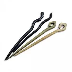 심플 우드 헤어핀 일자형 나무 비녀 머리장식