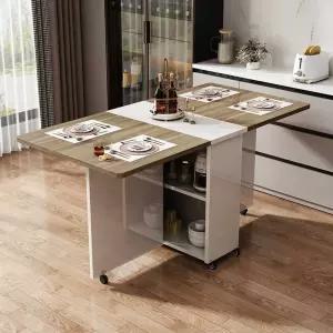 거실 접이식식탁 이동식 다용도 밥상 바퀴 간이 가정용 수납장 테이블