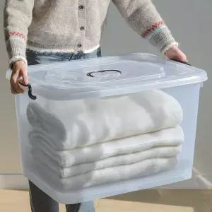 반투명 플라스틱 리빙박스 대형 120L정리함 수납함 보관함 주방 냉장고 소품 다용도함 바구니