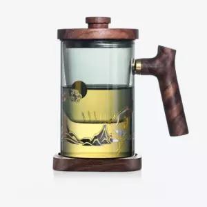 미니 티워머 휴대용 사무실 주전자 티포트 온열 A. 우드 티포트 400mL~600mL