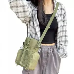 남성용 밀리터리 스타일 크로스 숄더백 가방 캠핑용 견고한 가죽 백