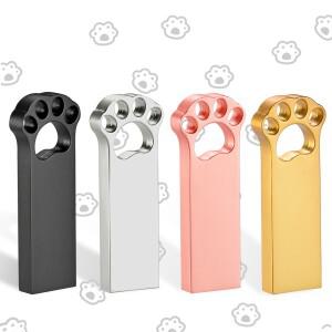 JASTER Bear Claw USB 플래시 드라이브 128GB 크리 에이 티브 비즈니스 선물 펜 64GB 로즈 골든 메모리 스