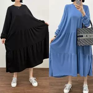 빅사이즈 캉캉 롱원피스 여성 봄 가을 간절기 큰옷 오버핏 홈웨어
