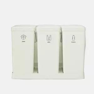 원터치 바닥연결형 3칸 분리수거함 20L (스티커 포함)