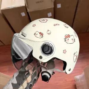 키티 오토바이 헬멧 바이크 레트로 킥보드 여름 대두 경량 소두 스쿠터