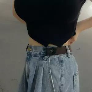 프리 사이즈 벨트 데일리 심플 밴딩 노버클 벨트 여성 캐주얼 허리띠 스트랩 청바지 똑딱이 스판 고무 바지