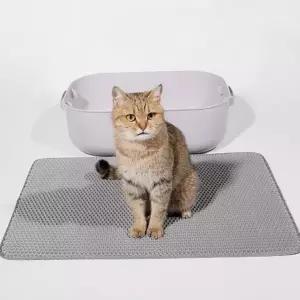 고양이 화장실 매트 벌집 모래받이 흩날림 고양이 모래 매트 방지 발판 포켓형 미끄럼 발바닥 두겹
