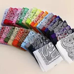 패턴 손수건 다용도 패션 헤어밴드 대형 반다나 국산 페이즐리 스카프 트렌디 포인트 빈티지 코튼 여름