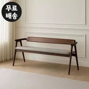 [벤티스가구]커셀 고무나무 원목 3인용 벤치 의자 식탁 고급 주방 의자 긴 카페 등받이 체어 그레이