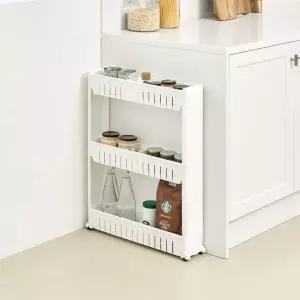 까사마루 이동식 슬림 틈새 수납선반 (2/3/4단)