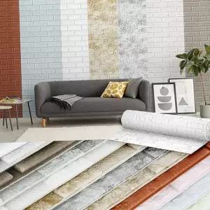 쿠션 벽지 발포 엠보싱 인테리어 단열 벽지 자가 접착 블럭 시트지 스티커 친환경 접착식 벽돌 욕실 주방