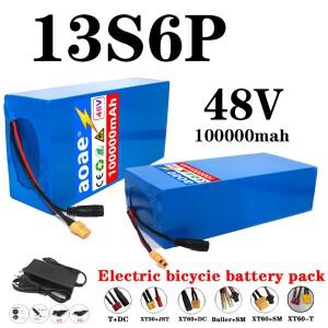 13S6P 48V 100Ah 18650 리튬 배터리 팩 1000W 고출력 54.6V 내장형 30A BMS 야외 전동 공구 백업